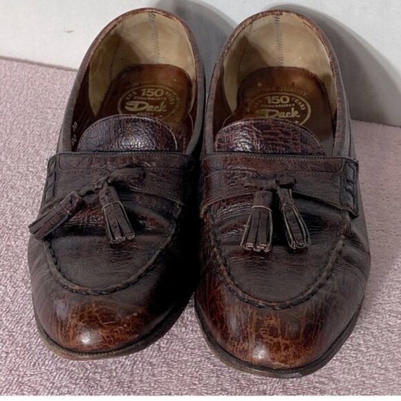 Vintage Dack Brown Antelope Leather Loafers Shoes 8.5 - Picture 13 of 13